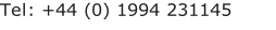 Tel: +44 (0) 1994 231145 Fax: +44 (0) 1994 231145